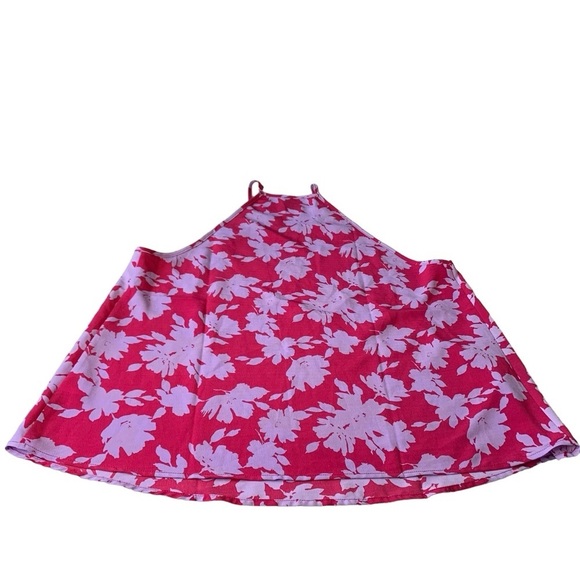 Paper Crane‎ lavender and hot pink flowy Hawaiian floral halter top. Size M - Picture 2 of 7